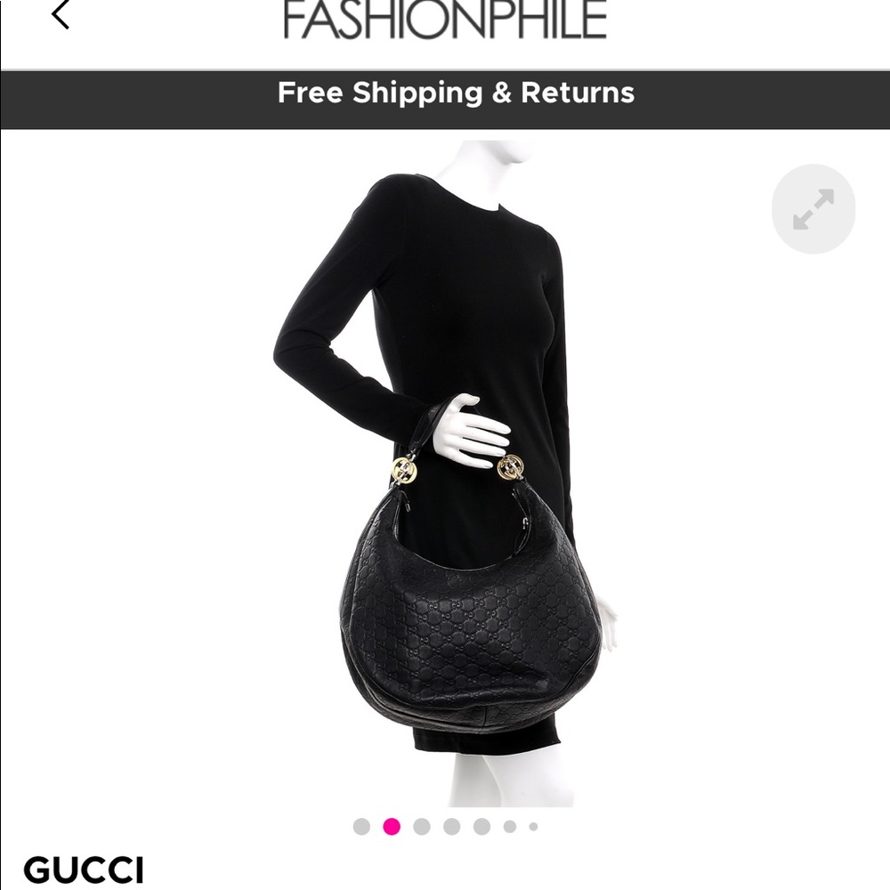 Gucci Guccissima Hobo Large Purse Black Leather
